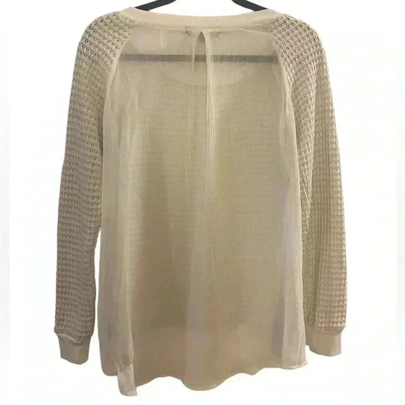 Sanctuary Mix and Match open knit sheer back pullover sweater - Picture 3 of 8